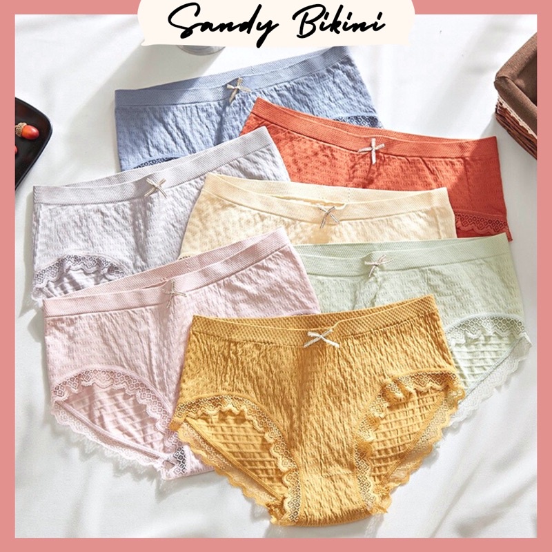 10 quần lót nữ set 10 quần lót cotton xốp bông co giãn 4 chiều