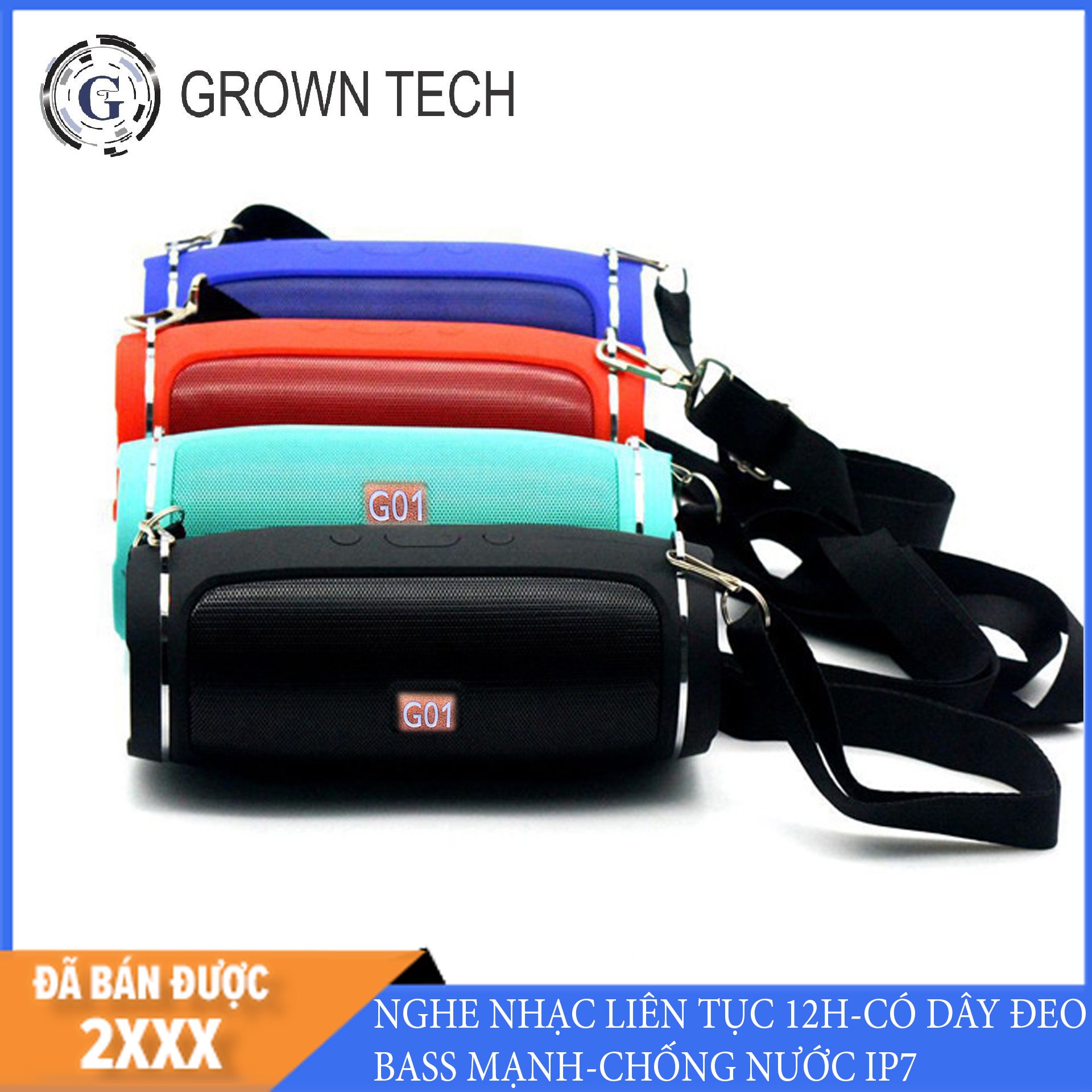 Loa Bluetooth Không Dây G01 Charge 4 Mini-loa mini bass mạnh hỗ trợ Cắm Thẻ Nhớ Và Usb FM Chống nước công nghệ ISO-GrownTech