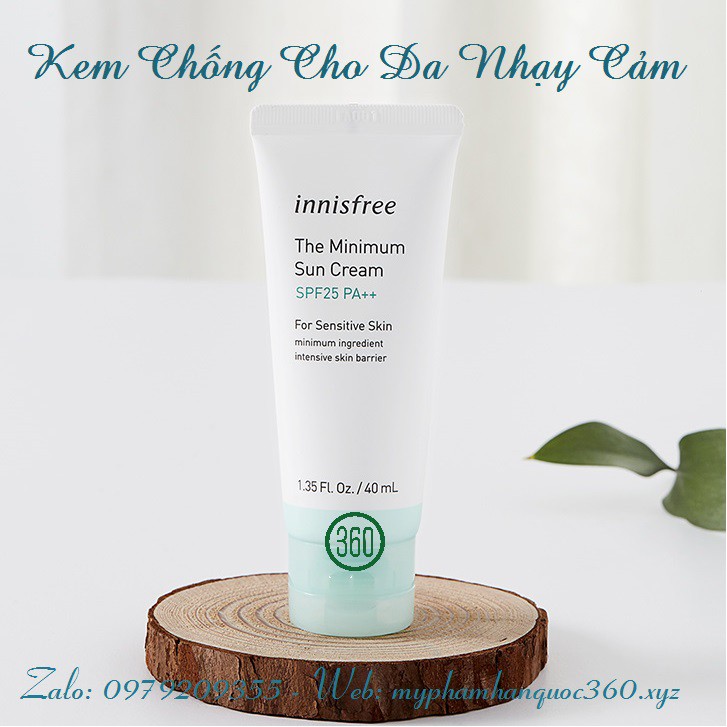 Kem chống nắng cho da nhạy cảm Innifree The Minimum Sun Cream Spf25 Pa+++, chất lượng đảm bảo an toàn đến sức khỏe người sử dụng, cam kết hàng đúng mô tả