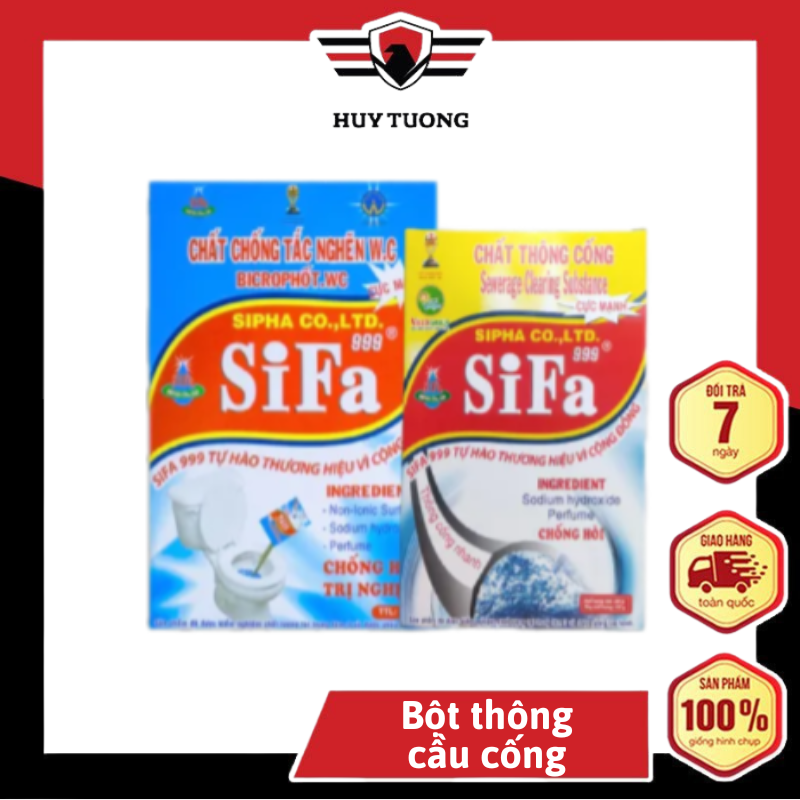 Bột thông tắc bồn cầu Sifa 200g, khử mùi cực kì hiệu quả, Chất thông bồn cầu, chất thông cống siêu mạnh - Huy Tưởng