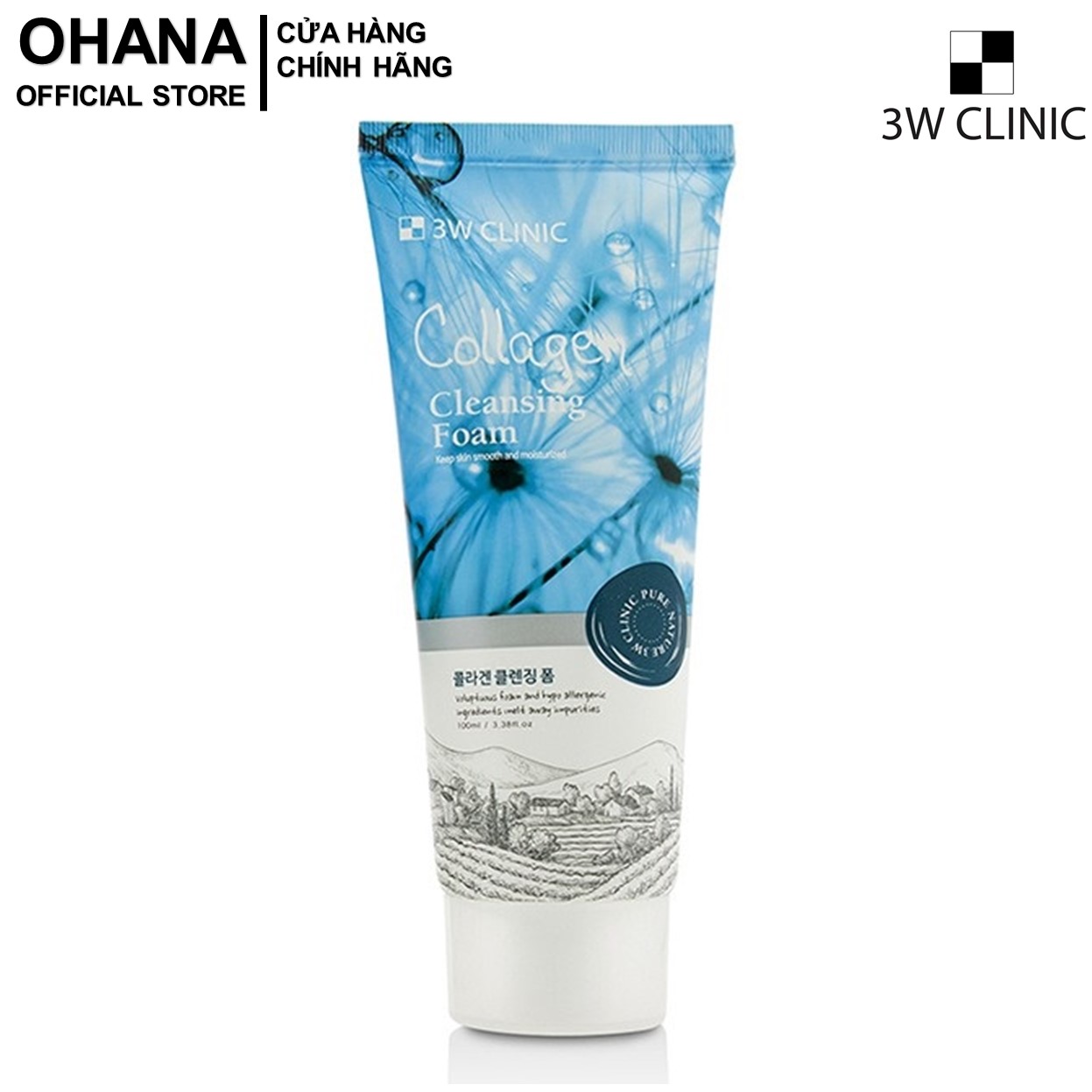 Sữa Rửa Mặt Collagen 3W Clinic Cleansing Foam (100ml)