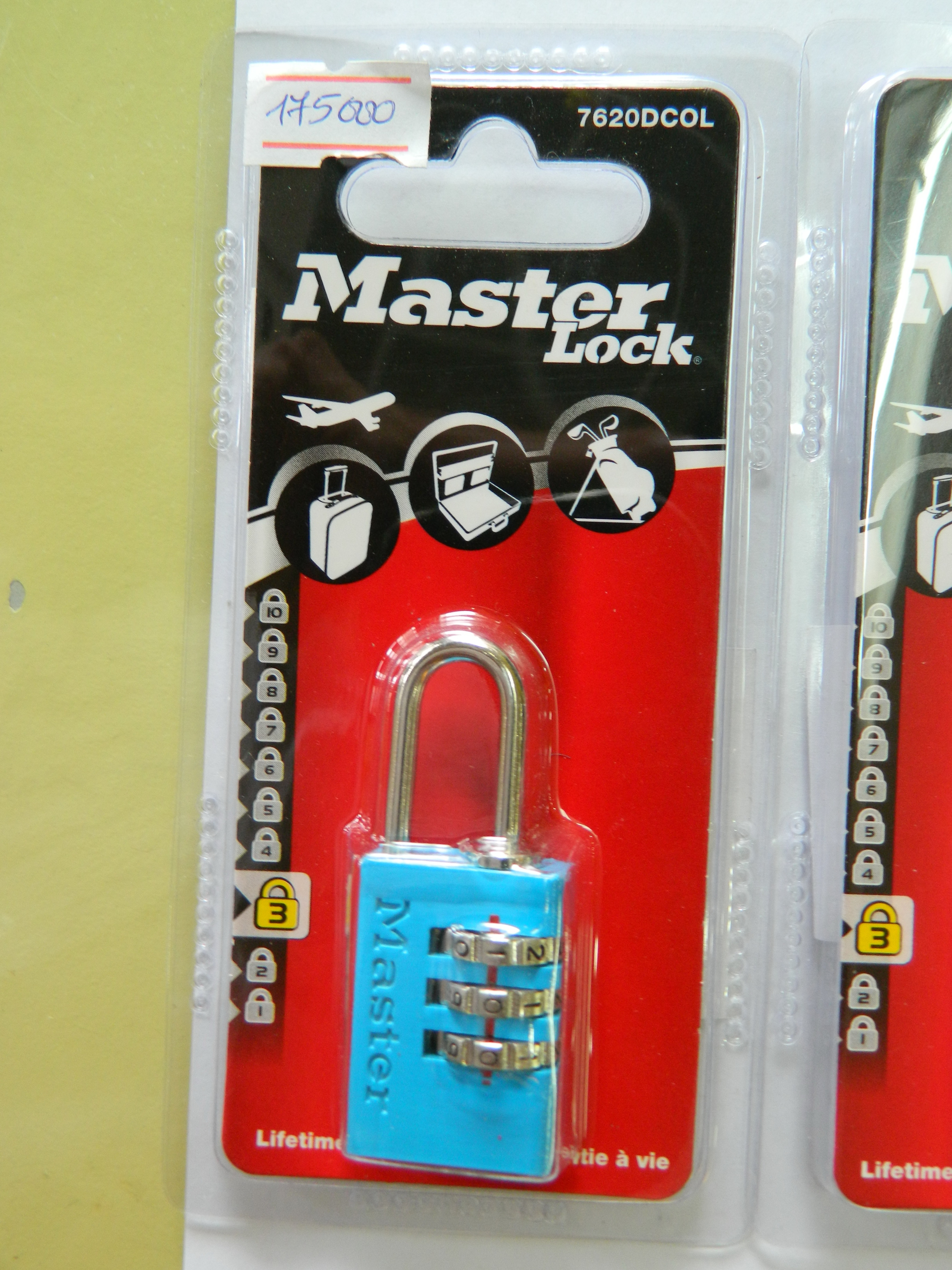 Ổ khóa 3 số master lock 7620 eurdwhi thân nhôm rộng 20 mm màu trắng - dòng khóa hành lý - msoft