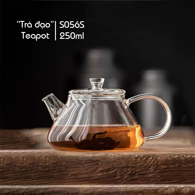 Bình trà đạo thủy tinh chịu nhiệt Samadoyo S056S 250ml - Ấm trà đạo thủy tinh có lọc trà Samahome Shop