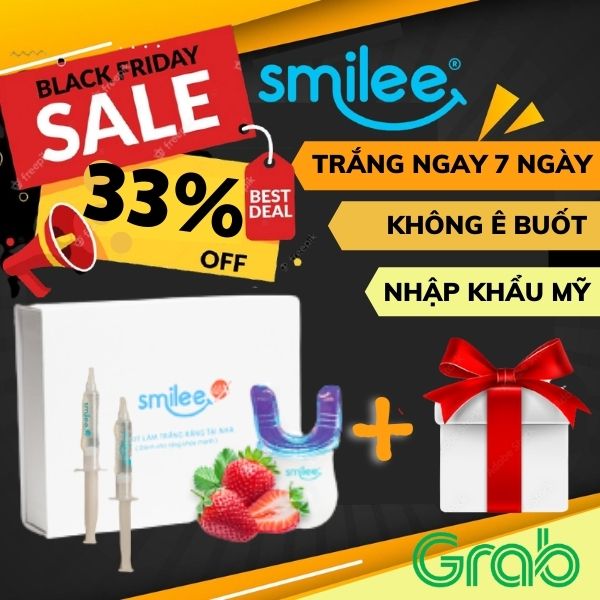 [HCM][Tặng 3 quà+Chính hãng] Smilee-Bộ kit tẩy trắng răng tại nhà Smilee-Răng trắng ngay sau 7 ngày-An toàn cho men răng-Không ê buốt-Tặng Pin miễn phí trọn đời-Nhập khẩu USA-ISO 22716 - 2007