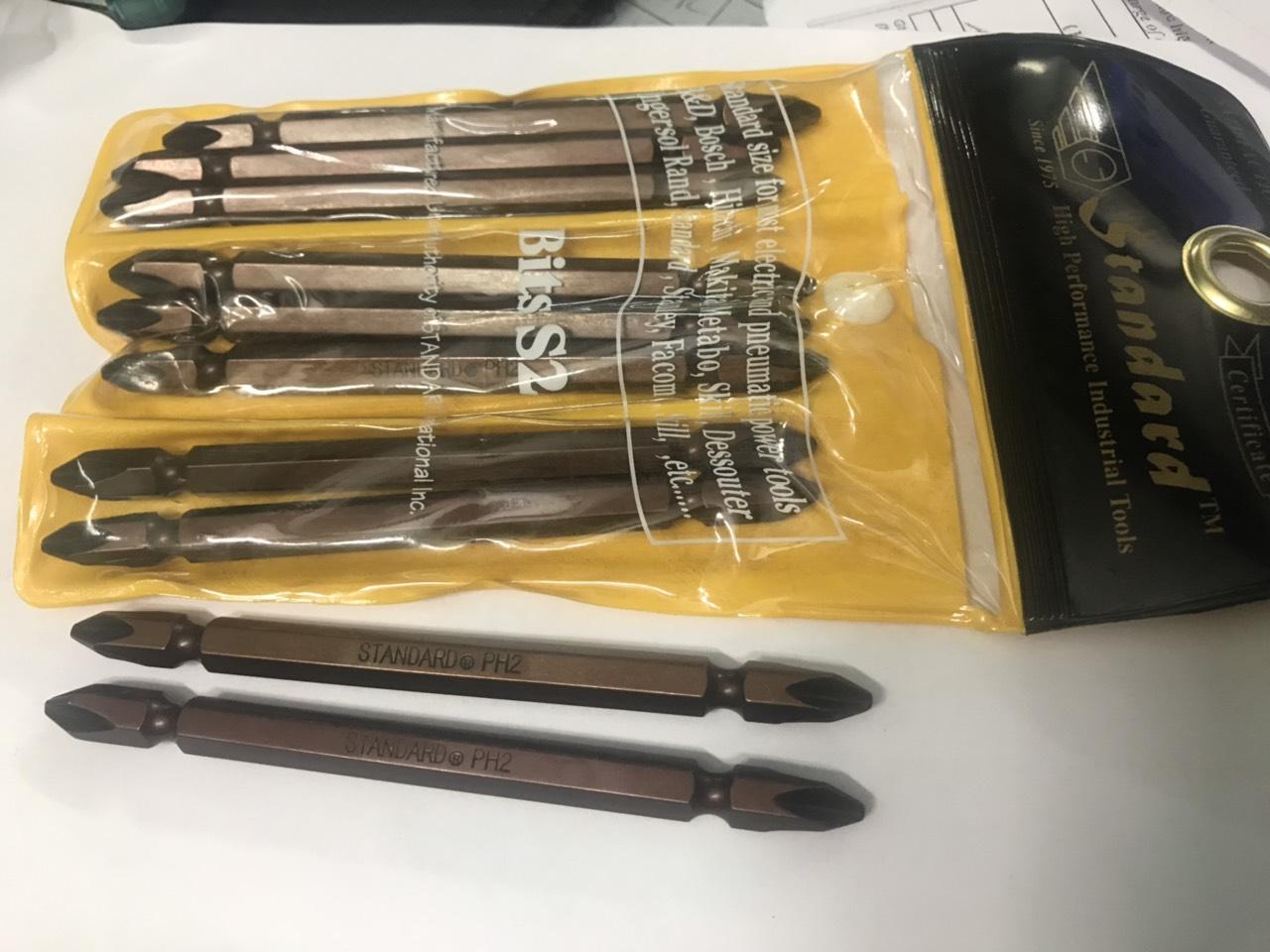 Mũi vít 2 đầu bake nâu standard ph2 x 100mm