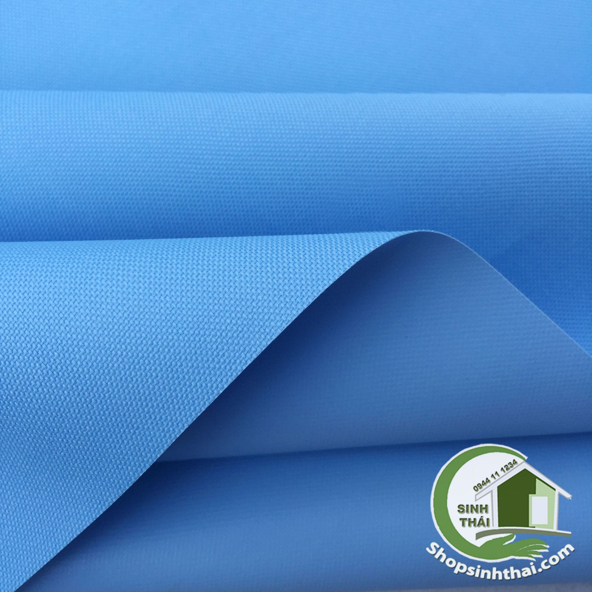 Vải bố PVC màu xanh dương - vải may balo túi xách
