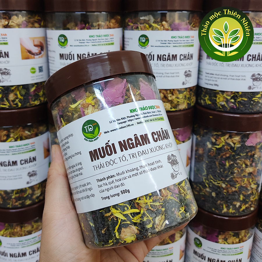 Muối Ngâm Chân Thảo Dược hỗ trợ giảm đau nhức xương khớp, giúp an thần, thư giãn, tốt cho chị em hay đi giày cao gót [Hủ 500g] l Kho thảo mộc thiên nhiên