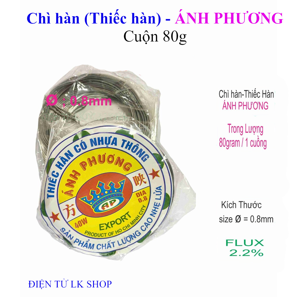 Chì hàn ánh phương cuộn 80gr 0.8mm - điện tử lk shop