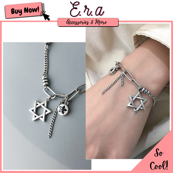 [Freesize] Lắc Tay/ Vòng Đeo Tay Nam/ Nữ Hợp Kim Cao Cấp ERASHOP 077675 - Dây Xích Sao Đá Cá Tính, Cool Ngầu, Rẻ Đẹp