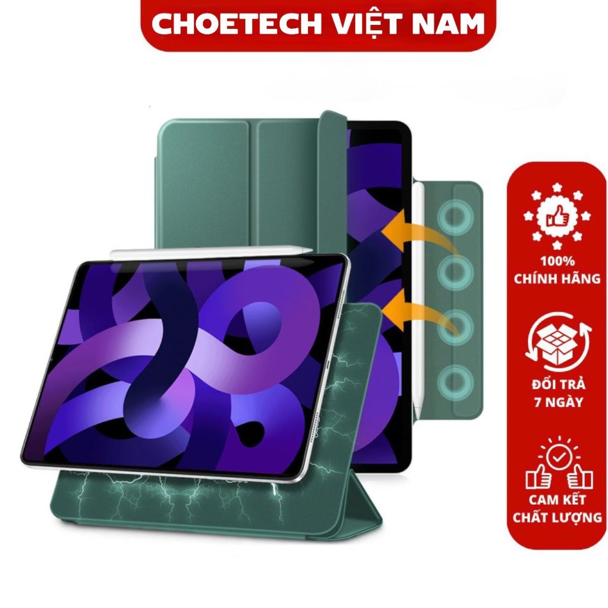 Bao da hít nam châm siêu mỏng Choetech PC013 Sereis cho Ipad pro 11 inch/ 12.9 inch (Hàng chính hãng)