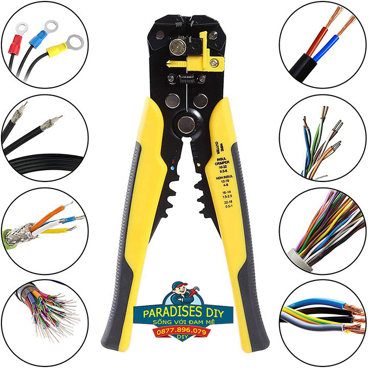 Kìm tuốt dây điện, dây cáp, bấm cos đa năng 0.2 - 6mm