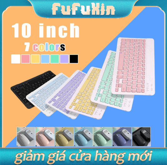 Set bàn phím không dây bluetooth và chuột hoạt động yên tĩnh cho IOS Android Windows Tablets Redmi Huawei