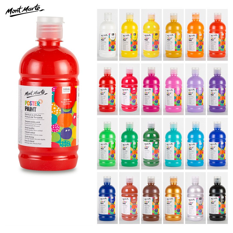Giao Hỏa Tốc] Màu Nước Poster Paint Mont Marte 500ml (Chai lẻ) FULL MÀU | Lazada.vn