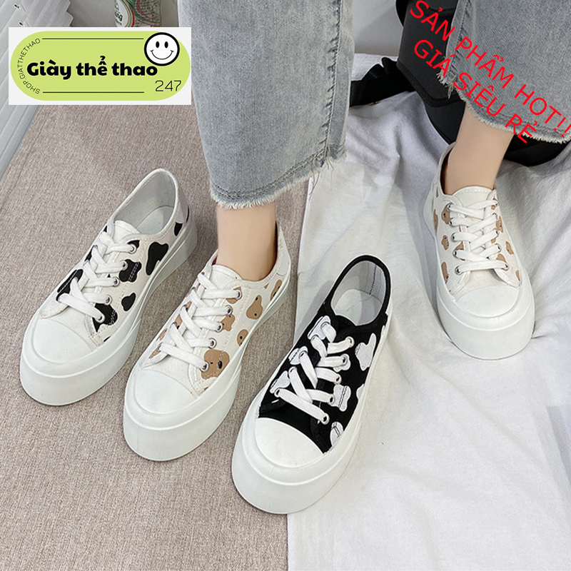 Giày bata nữ phối da phù hợp đi học, đi chơi hot trend g 142