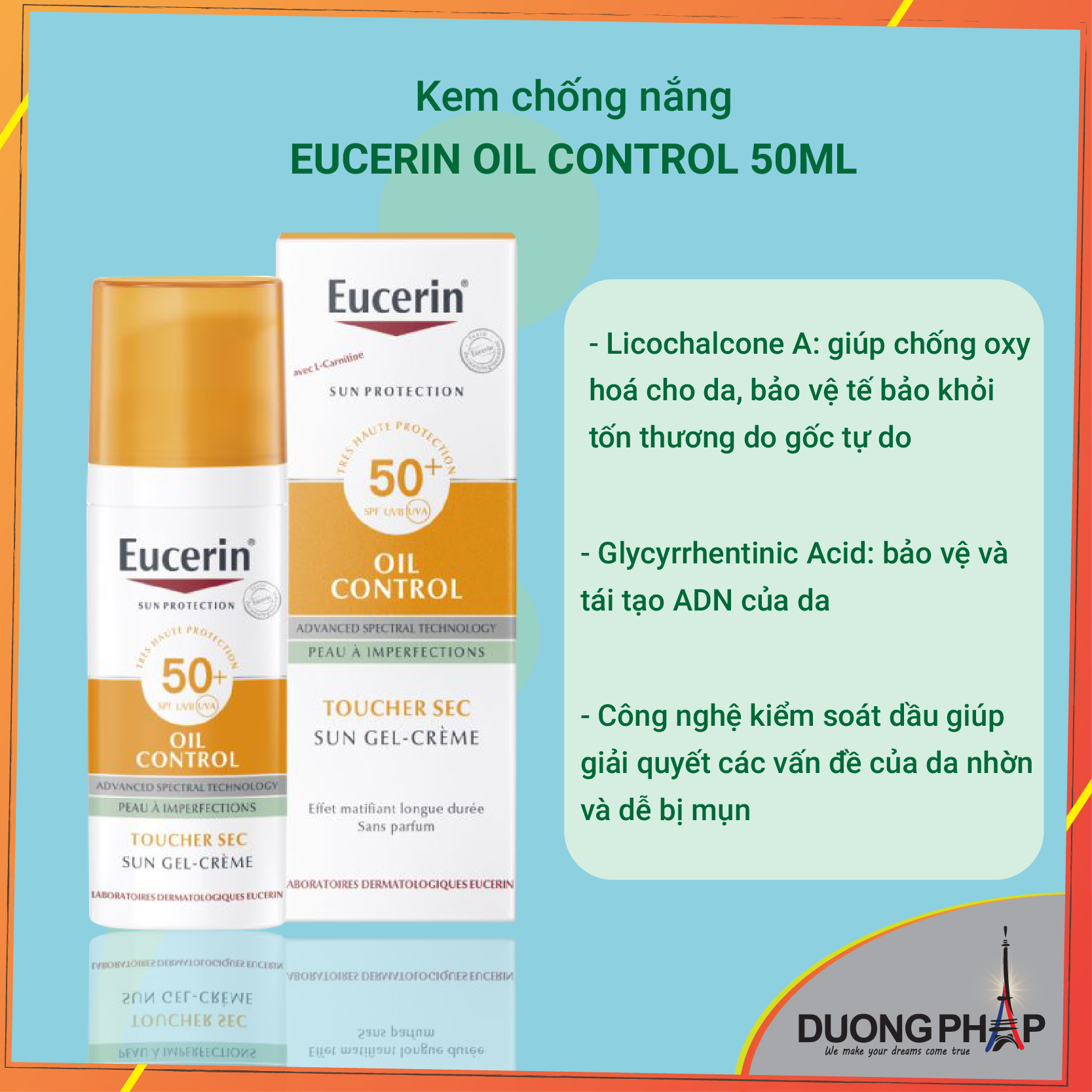 Kem chống nắng Eucerin Oil Control Dry Touch 50ml