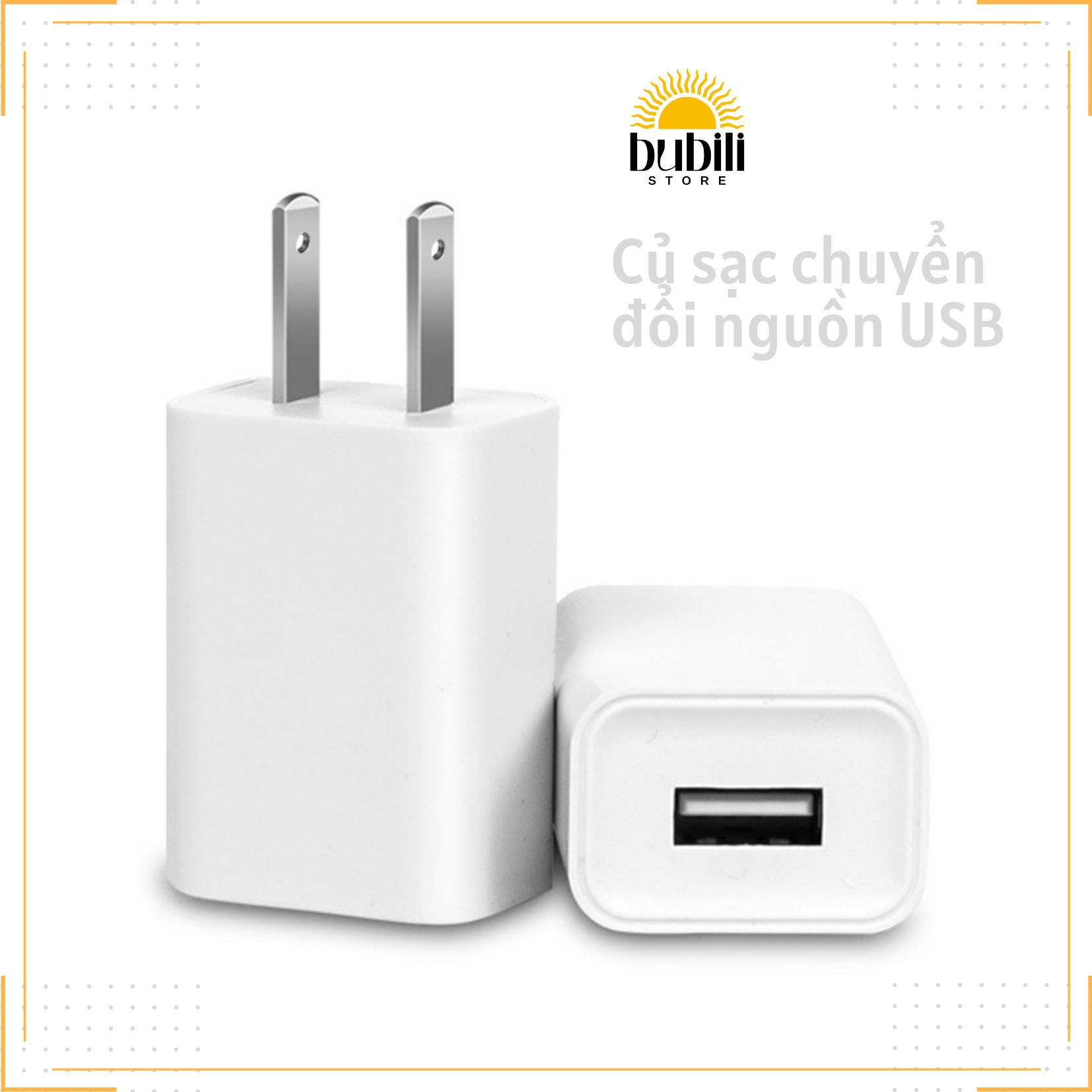 Củ sạc usb 5w 5v-1a sạc nhanh cho đèn bàn, điện thoại