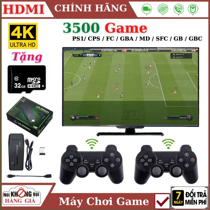 🎁 Tặng Thẻ 32GB🎁 Máy Chơi Game Cầm Tay Không Dây, Stick 4K HDMI 3500 Trò Chơi, Tặng Tay Cầm Chơi Game Và Hỗ Trợ Cài Đặt Thêm Game, Bảo Hành 1 Năm