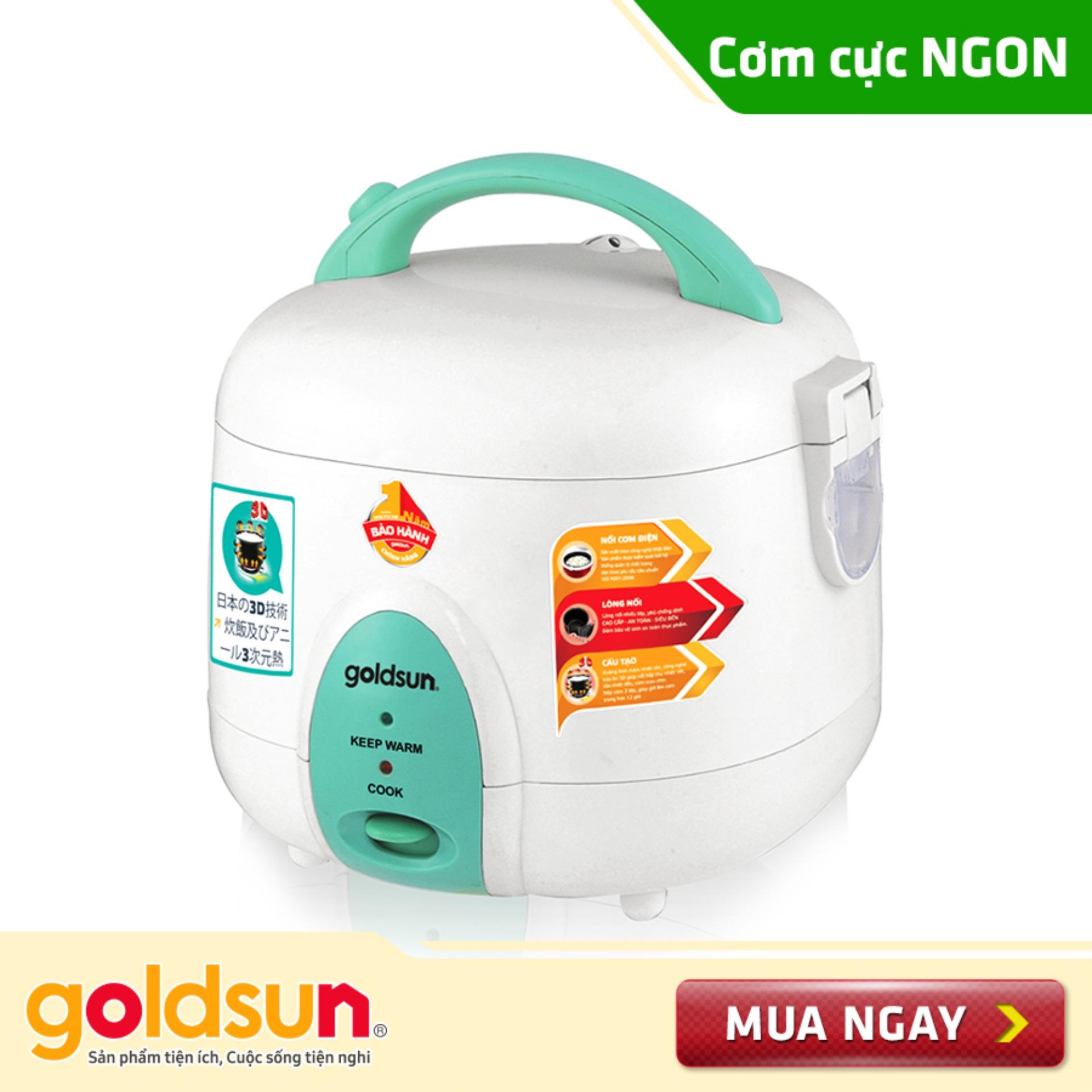 Nồi cơm điện Goldsun nắp Gài 3D 1.5L ARC-G150GP (Trắng)