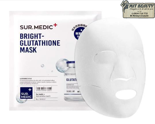 Hộp 10 miếng mặt nạ trắng da sur.medic sur medic bright glutathione mask neogen có tem