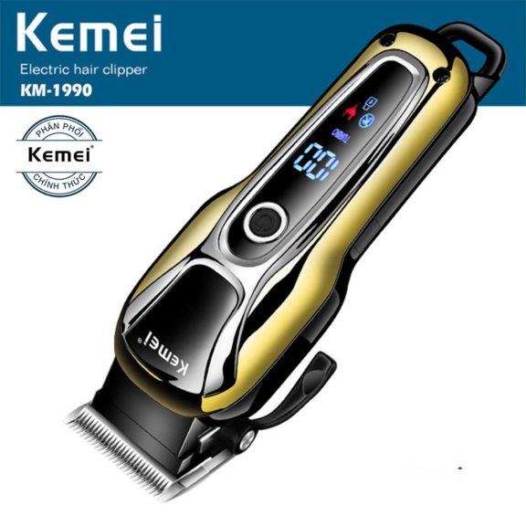 Tông đơ cắt tóc kemei 1990 - tông đơ cắt tóc chuyên nghiệp cho các barber km-1990 - tăng đơ hớt tóc đèn led báo pin tiện lợi - dụng cụ cắt hớt tóc không dây cao cấp