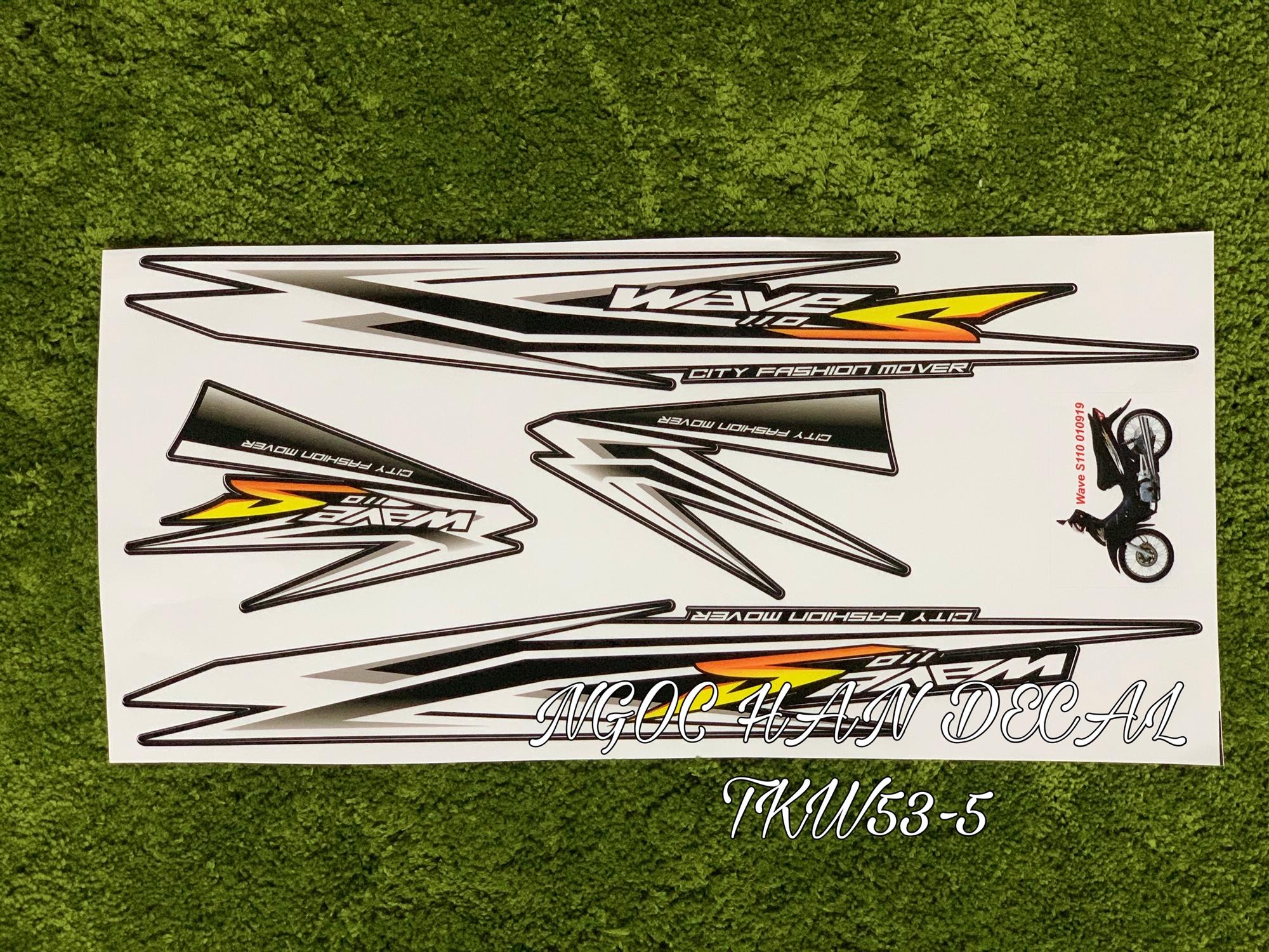 Tem chế nguyên bộ Fashion Mover màu trắng xám cho Wave alpha -- NGỌC HÂN DECAL