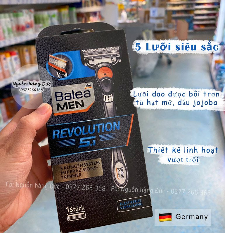 DAO CẠO RÂU 5 LƯỠI BALEA MEN - SIÊU SẮC, BỀN, DỄ CHỊU - NGUỒN HÀNG ĐỨC