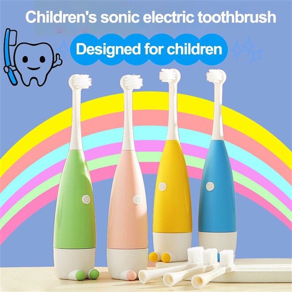 Bàn chải đánh răng điện kids cho bé yêu - tặng kèm pin và 1 đầu bàn chải