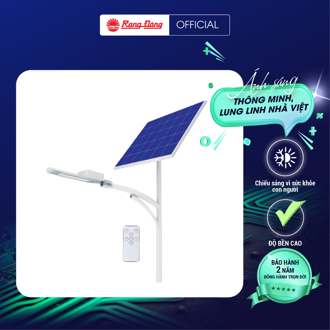 Đèn đường năng lượng mặt trời  CSD01.SL.RF 30W V2 Chính hãng Rạng Đông Siêu tiết kiệm năng lương Tuổi thọ cao Dễ dàng lắp đặt sử dụng