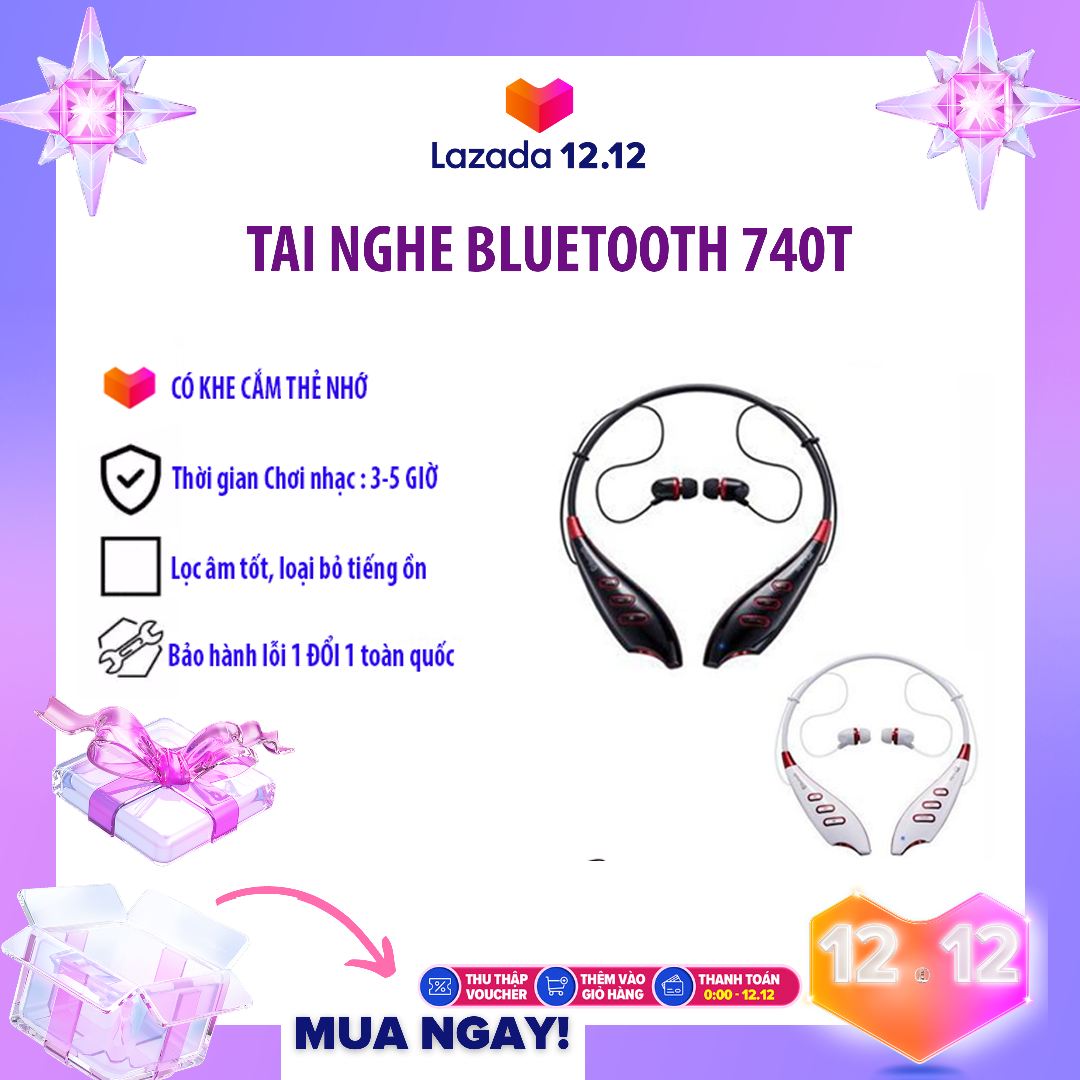 Tai Nghe Bluetooth Sport (Đen,Trắng) - Âm Bass Mạnh, Âm Thanh Trong Sáng, Lọc Ồn Tốt, Công Nghệ Bluetooth V4.0 Kết Nối Nhanh Chóng - Hay Như Tai Nghe Bluetooth Sony, Tai Phone Nghe Nhac Cao Cấp - Deal24H