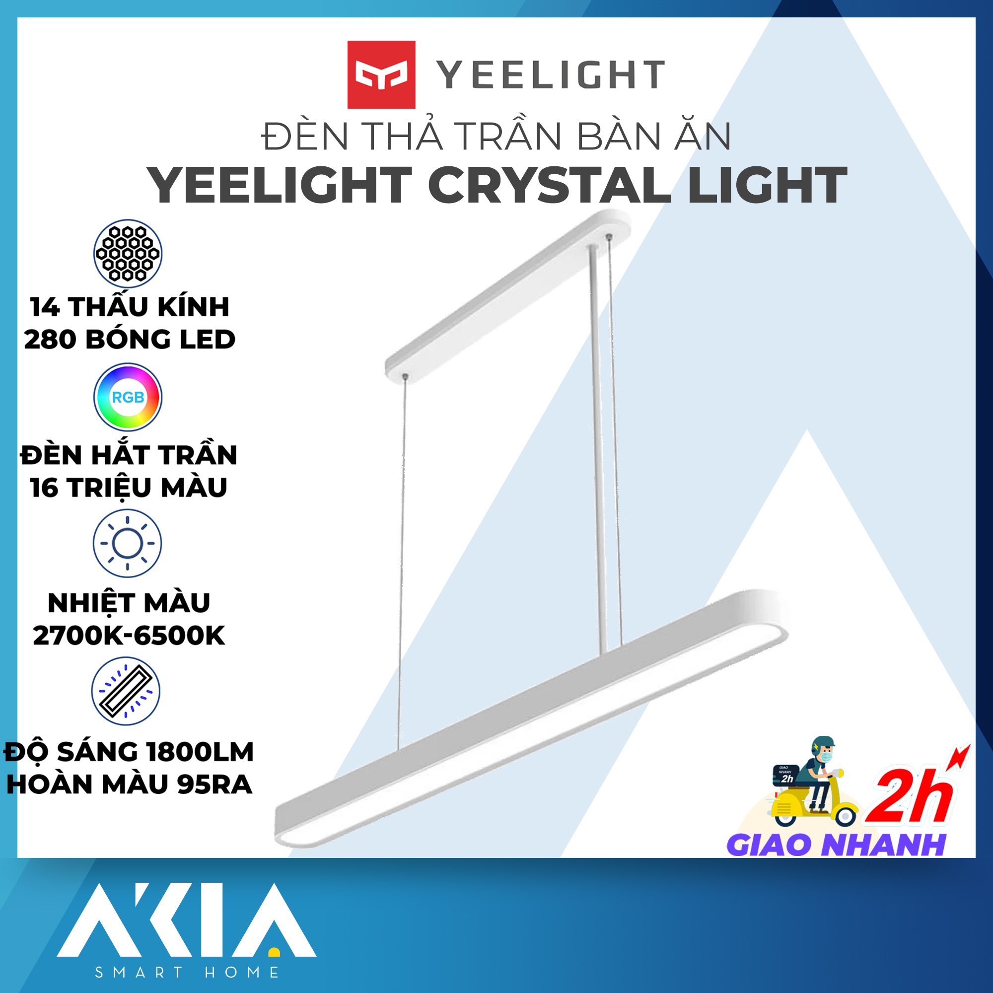 Đèn Thả Trần Trang Trí Yeelight Crystal Pendant Light