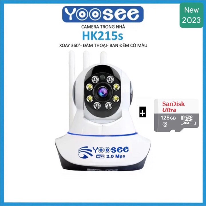 Camera ip yoosee 3 râu xoay 360 độ full hd, báo động chống trộm