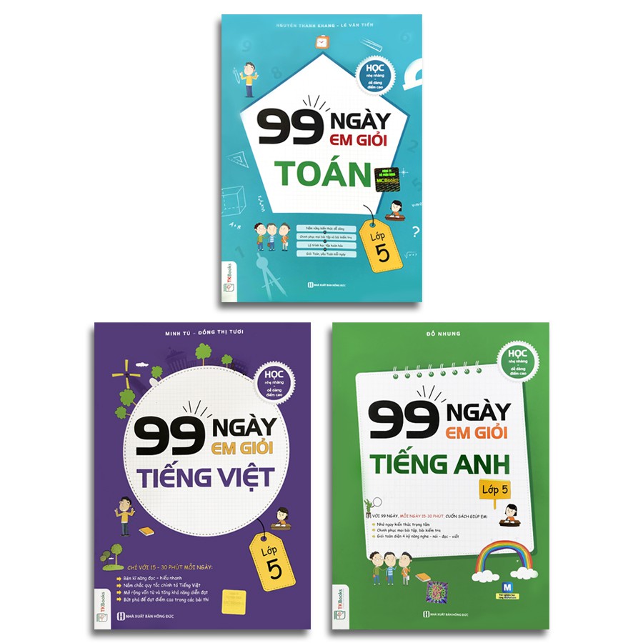Sách - 99 ngày em giỏi toán, tiếng việt, tiếng anh - lớp 5