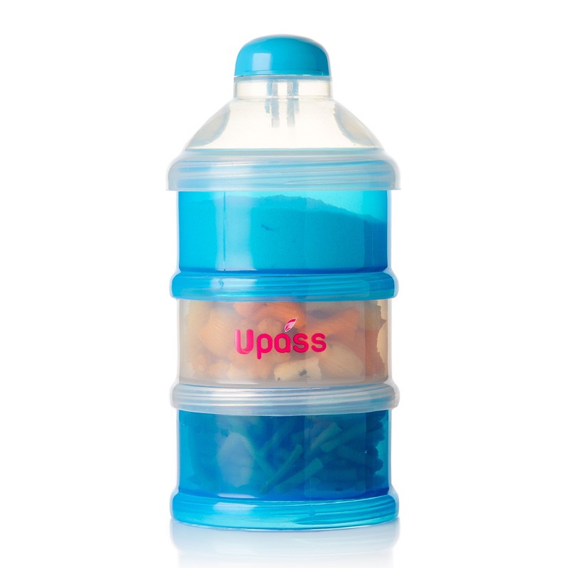 [THANH LÝ]Hôp Đựng Sữa Bột 3 Ngăn Upass UP8010N Màu(Hồng-Xanh-Lá) Cho Bé Có Nắp Lật , Chất Liệu Nhựa Không Chứa BPA An Toàn