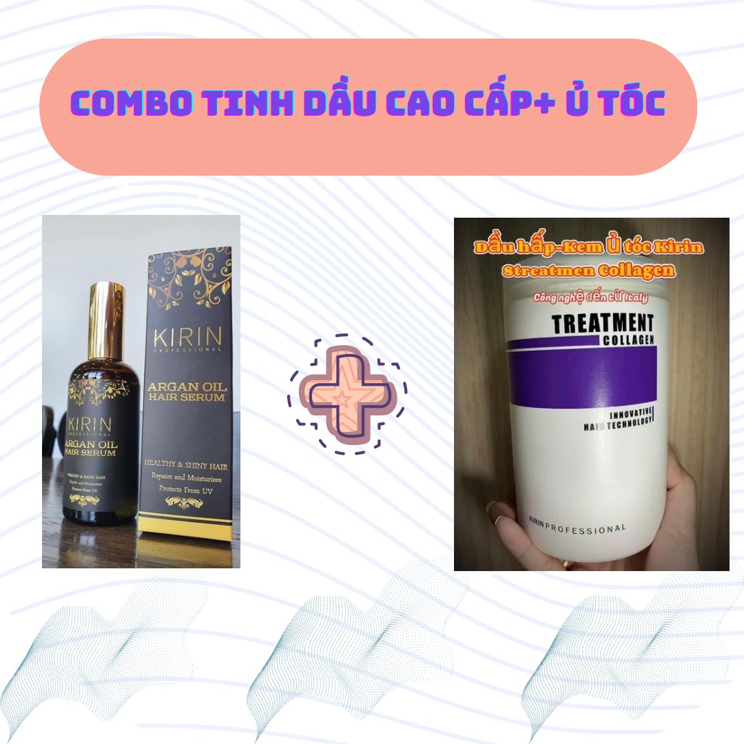 Combo Tinh dầu Argan Kirin 100ml + Ủ tóc Collagen
