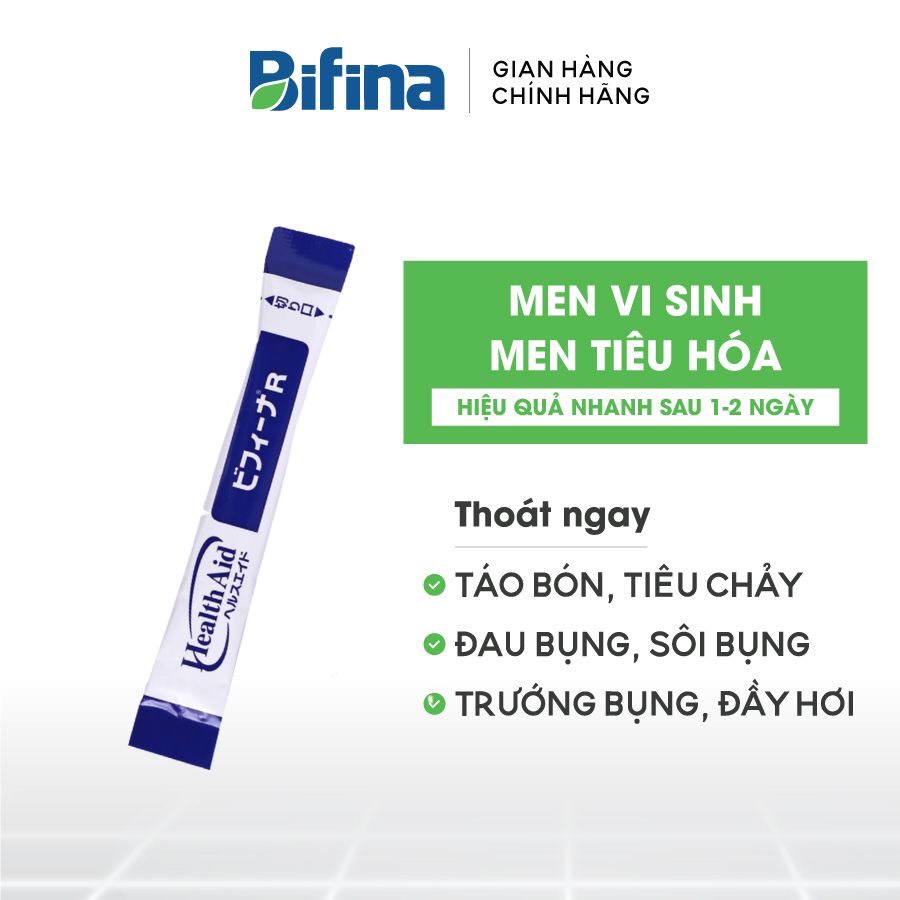 Men vi sinh BIFINA NHẬT BẢN, loại R 1 gói dành cho cho trẻ em, người lớn, bà bầu, táo bón, tiêu chảy,đầy hơi