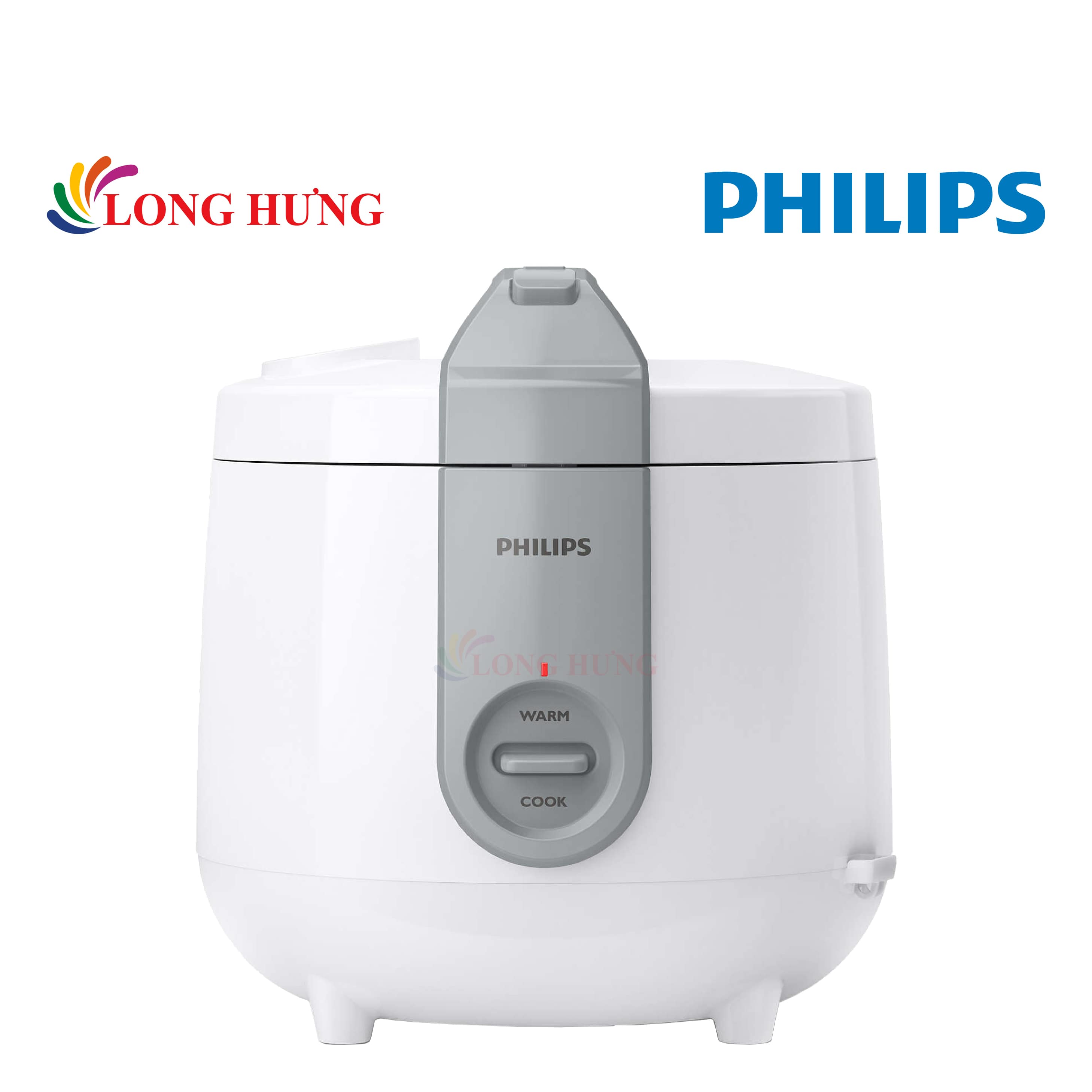Nồi cơm điện nắp gài Philips 1.8 lít HD3115/66 - Hàng chính hãng - Công suất 800W, đa dạng chức năng nấu, giữ ấm lâu, điều khiển bằng nút gạt