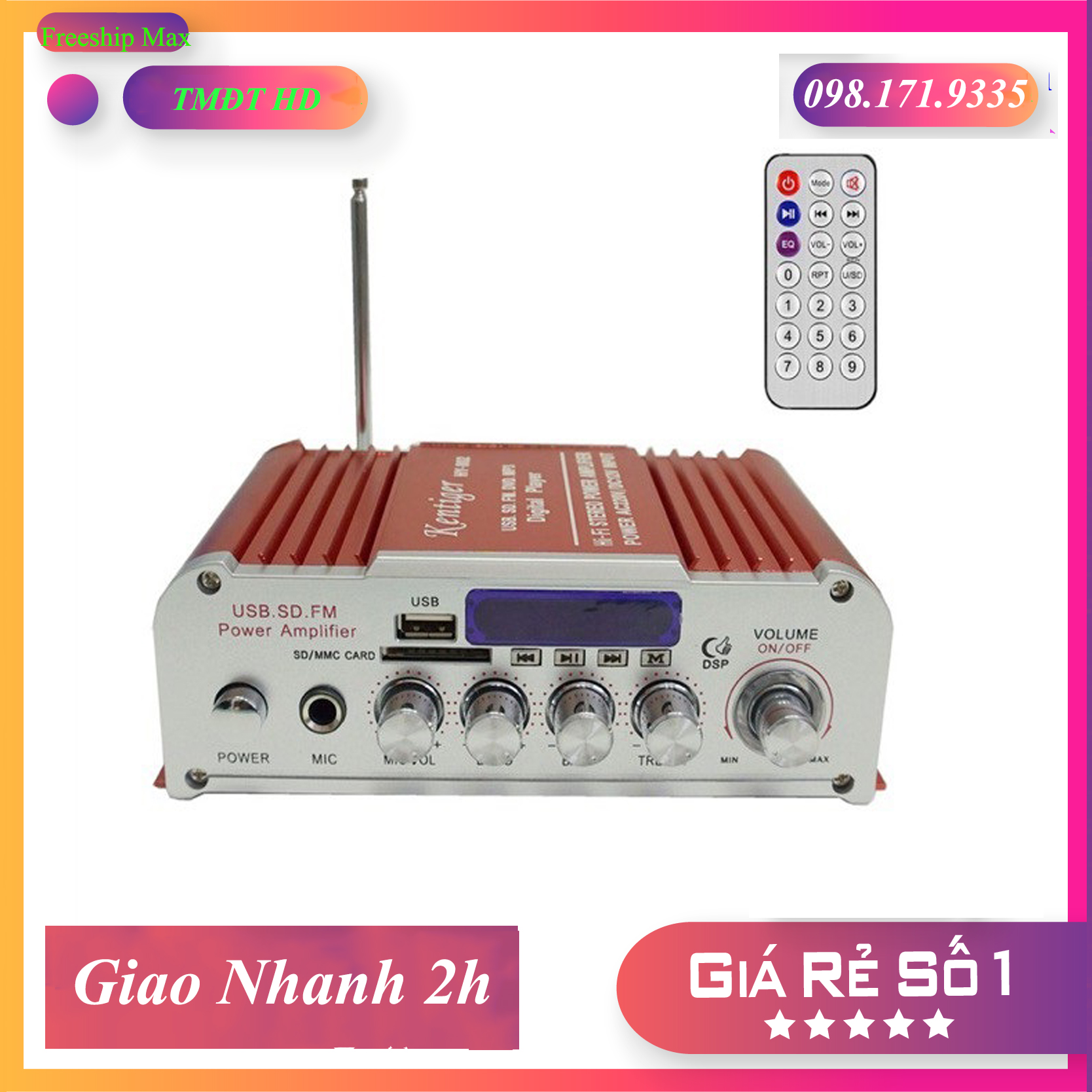 Amply karaoke 12v , Ampli karaoke mini, Ampli bluetooth, Amly mini Karaoke Kentiger HY 803, âm thanh cực chất, dễ dàng sử dụng
