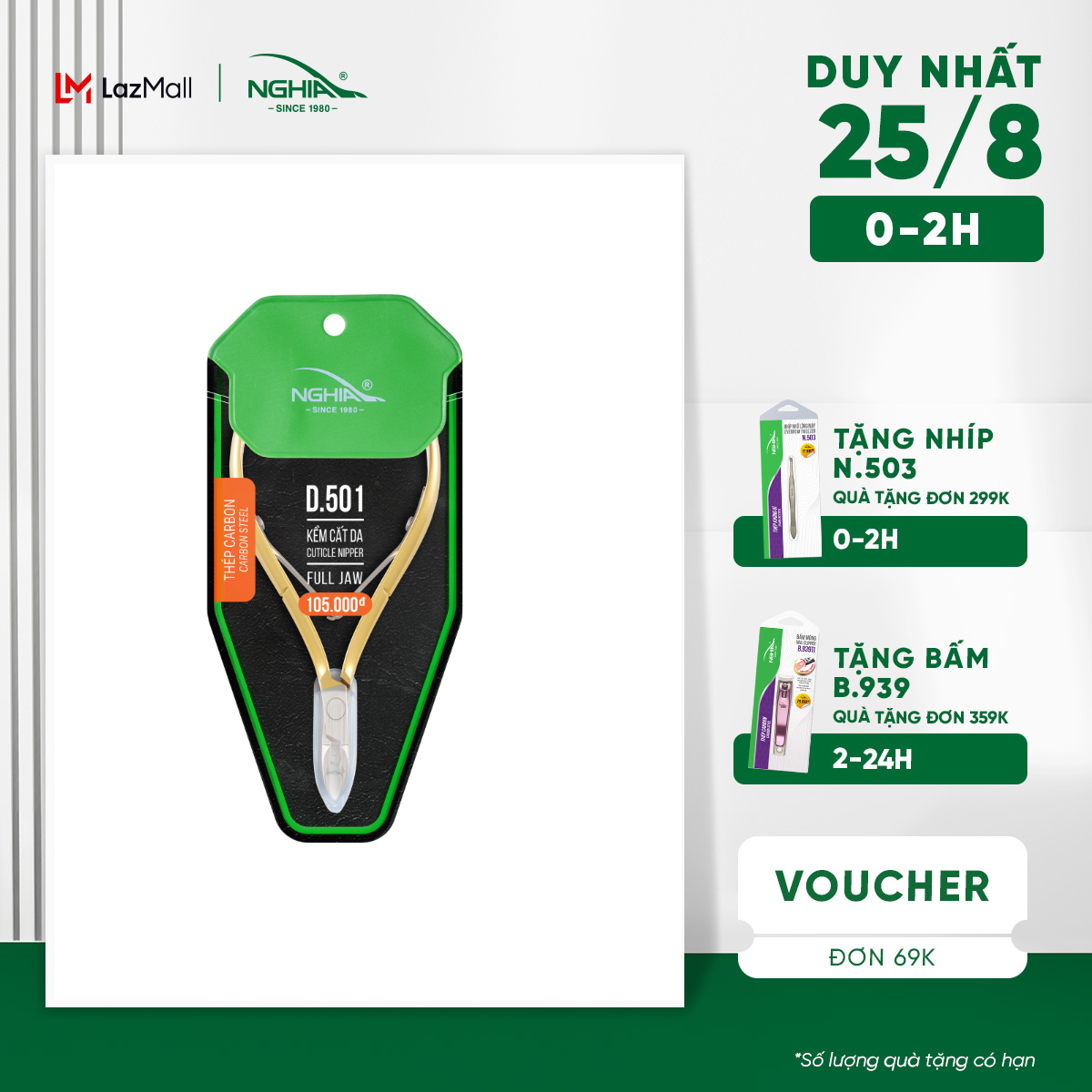 Kềm Cắt Da 2 Chống Thép Chuyên Dụng Mạ Vàng KỀM NGHĨA D.501