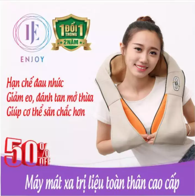 Đai mát xa giảm đau vai gáy, Máy massage toàn thân, Dụng cụ massage giảm đau nhức Thiết Kế Đẹp, Chất Liệu Da PU Cao Cấp Không Thấm Nước, Thoáng Khí, Chức Năng Hồng Ngoại Lưu Thông Máu Giảm Đau Nhanh Bảo Hành tại Yenny