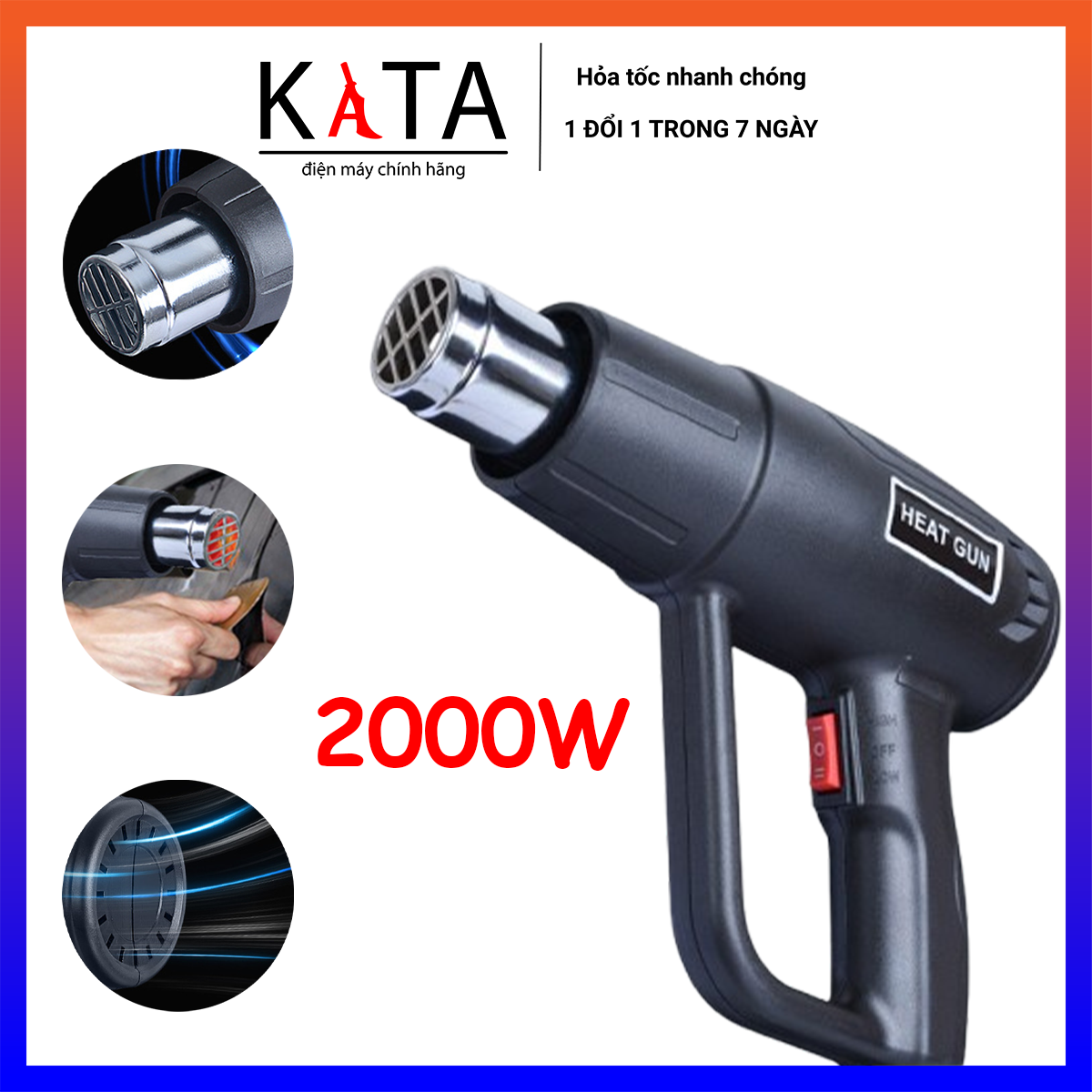  Máy khò hơi nóng cầm tay dành cho hộ kinh doanh thợ - khò nóng lõi dây nhôm bền tạo nhiệt nhanh KN04 