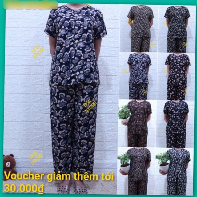 Bộ Lanh Trung Niên (Quần Dài) - Quần Áo Mặc Nhà Hàng Đẹp Cho Bà, Cho Mẹ, Người Già, Người Lớn Tuổi