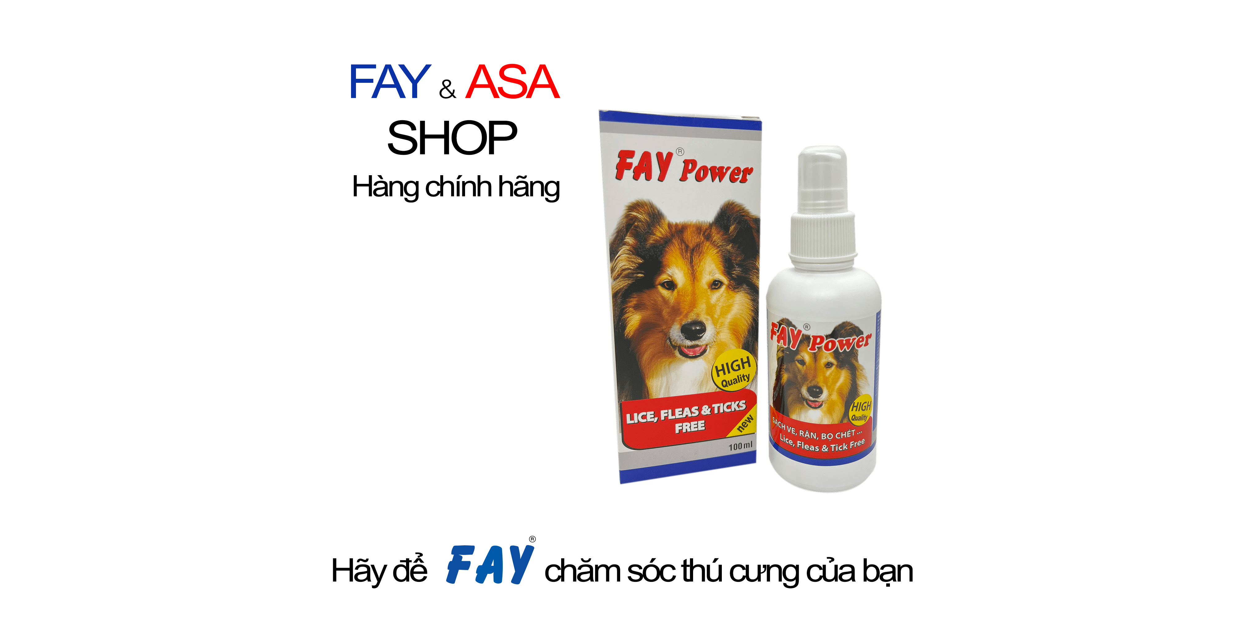 Xịt ve rận Fay Power 100ml - hỗ trợ làm sạch ve, rận, bọ chét cho Chó Mèo