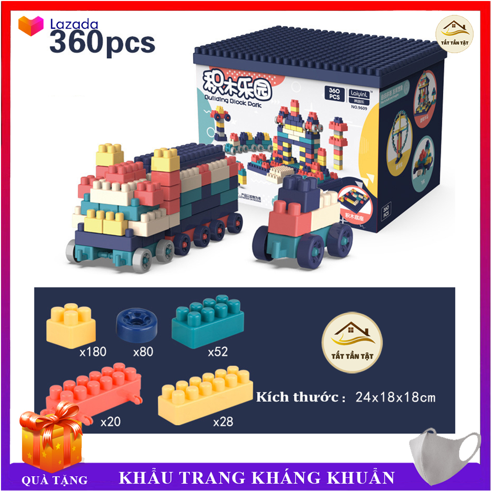 Bộ xếp hình Hộp 260, 360, 520 chi tiết cho bé,  Đồ chơi lắp ráp giúp bé thoải mái tư duy sáng tạo, Đồ chơi phát triển trí tuệ cho bé