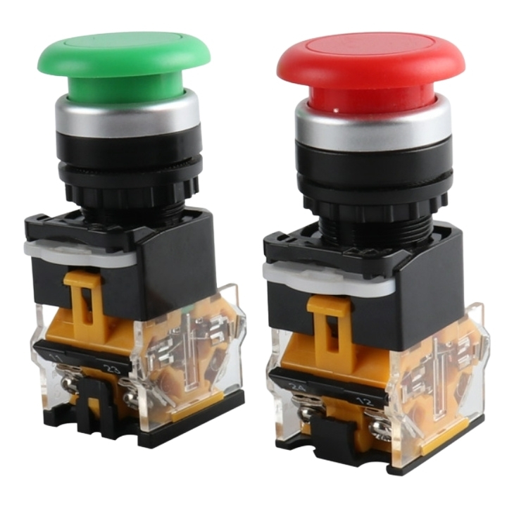 Công tắc nhấn đề la38-11m phi 22mm đầu nấm dù