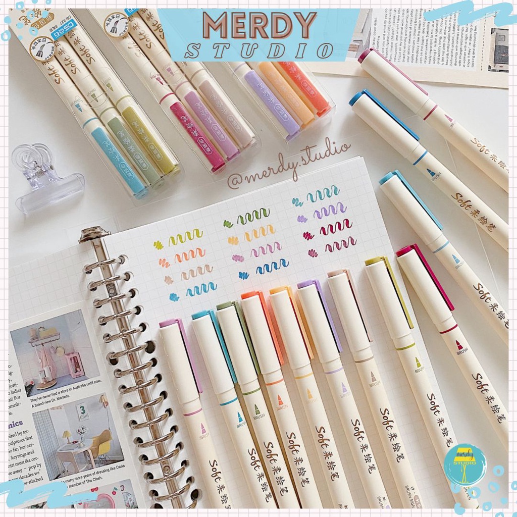 (Bảng màu mới) Bút Soft Brush Sign Pen viết calligraphy, bút viết thư pháp mẫu mới siêu xinh