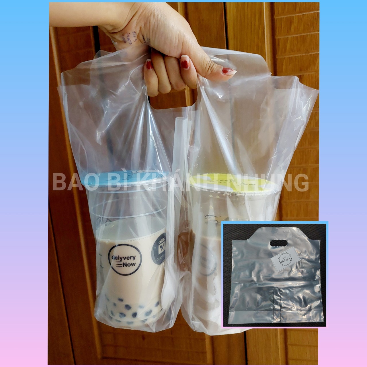 1kg túi đựng 2 ly trà sữa