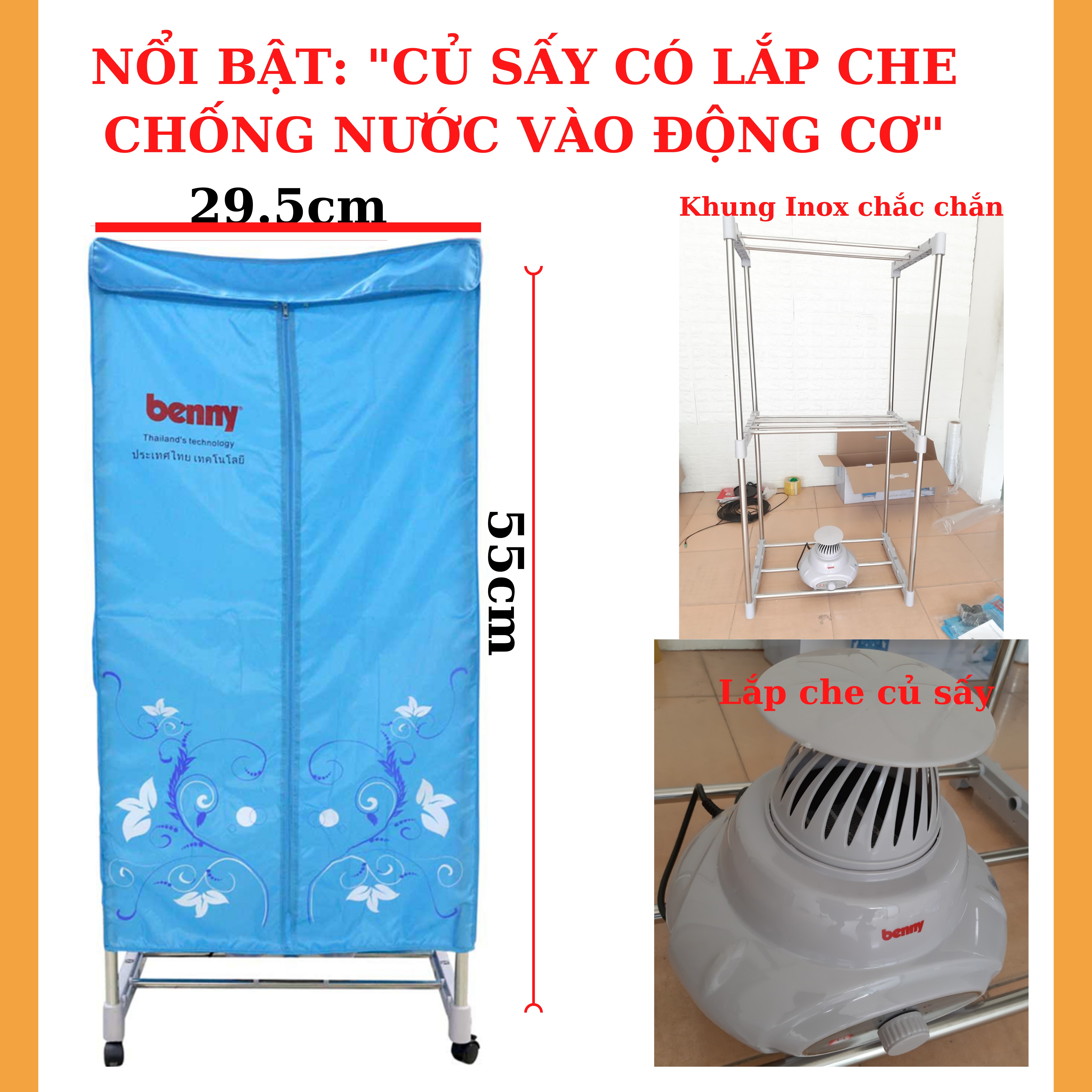 Tủ sấy quần áo benny bd-02 - hàng chính hãng