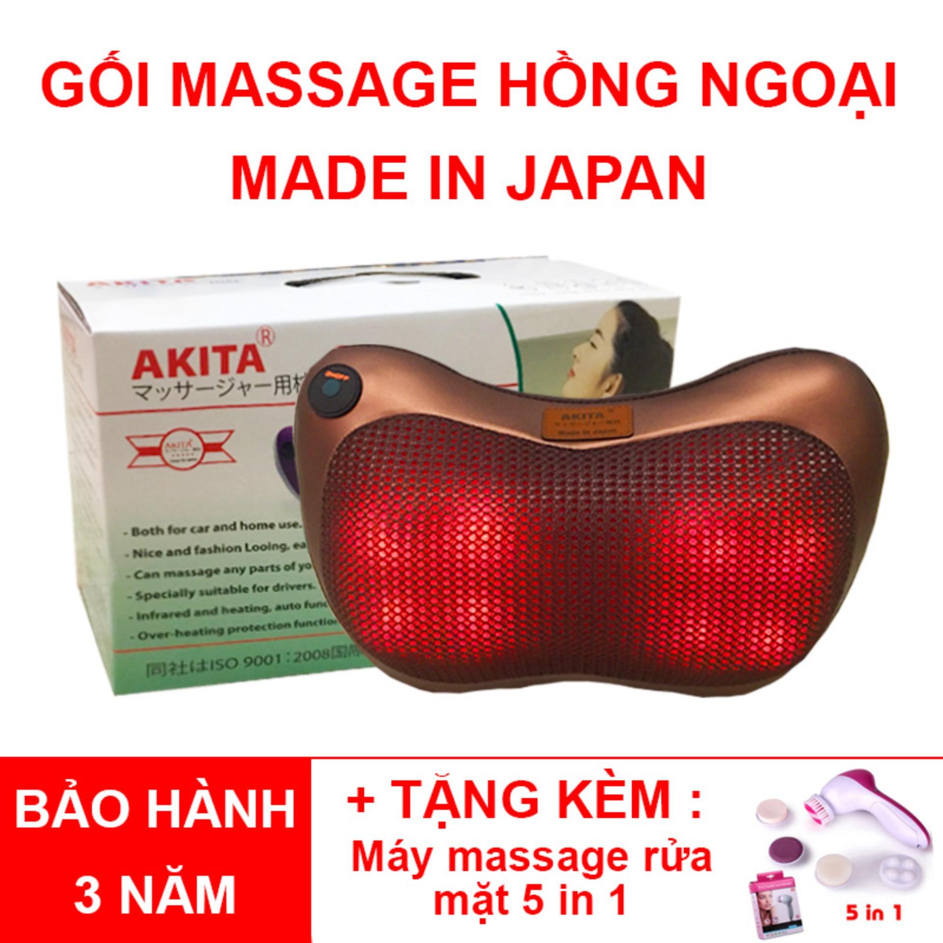 Gối Massage Hồng Ngoại 8bi Akita Nhật Bản