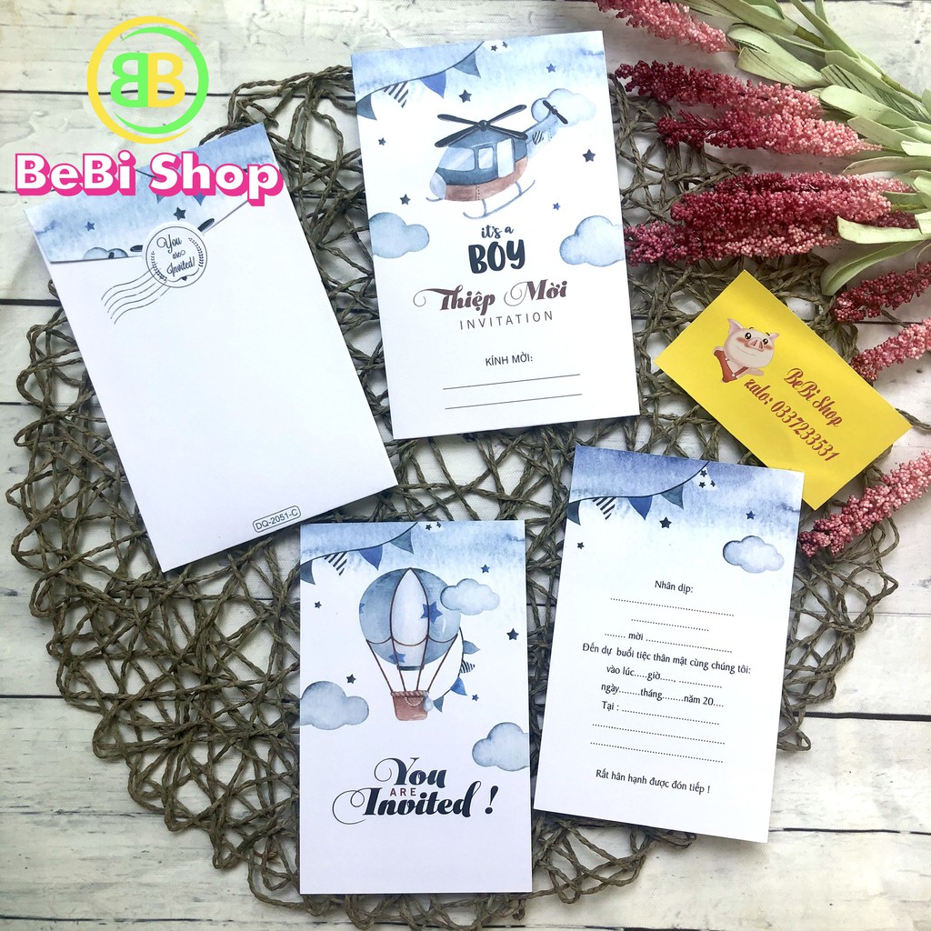 [HCM]Combo 5 Thiệp Sinh Nhật - Thiệp Thôi Nôi - Thiệp Đầy Tháng Cho Bé