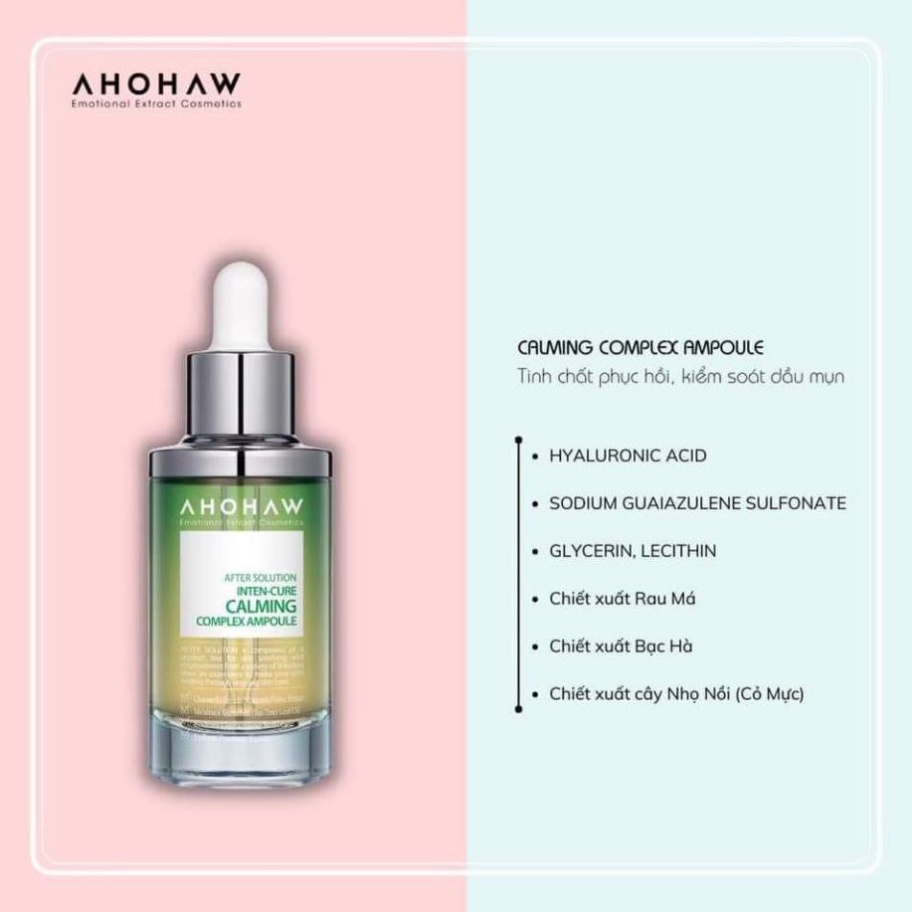 Tinh chất phục hồi, kiểm soát dầu mụn INTEN CURE CALMING COMPLEX AMPOULE AHOHAW